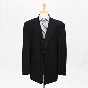 Pal Zileri 44L Black Solid 2-Button Sport Coat Blazer Jacket V592